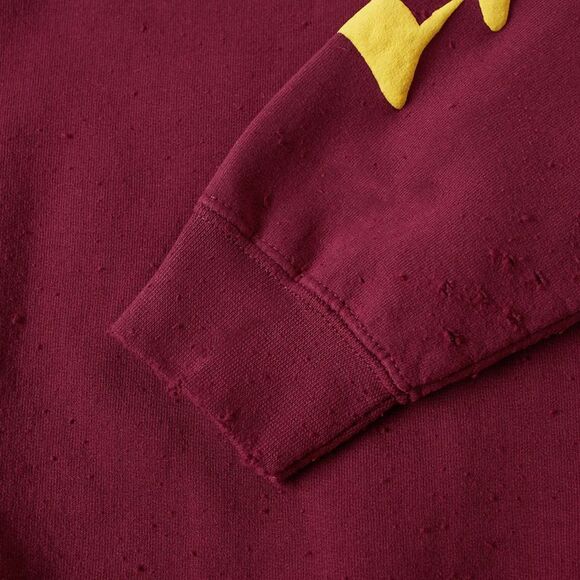 Sasquatchfabrix Mens Iroha Damaged Sweatshirt Small Wine - Picture 6 of 6